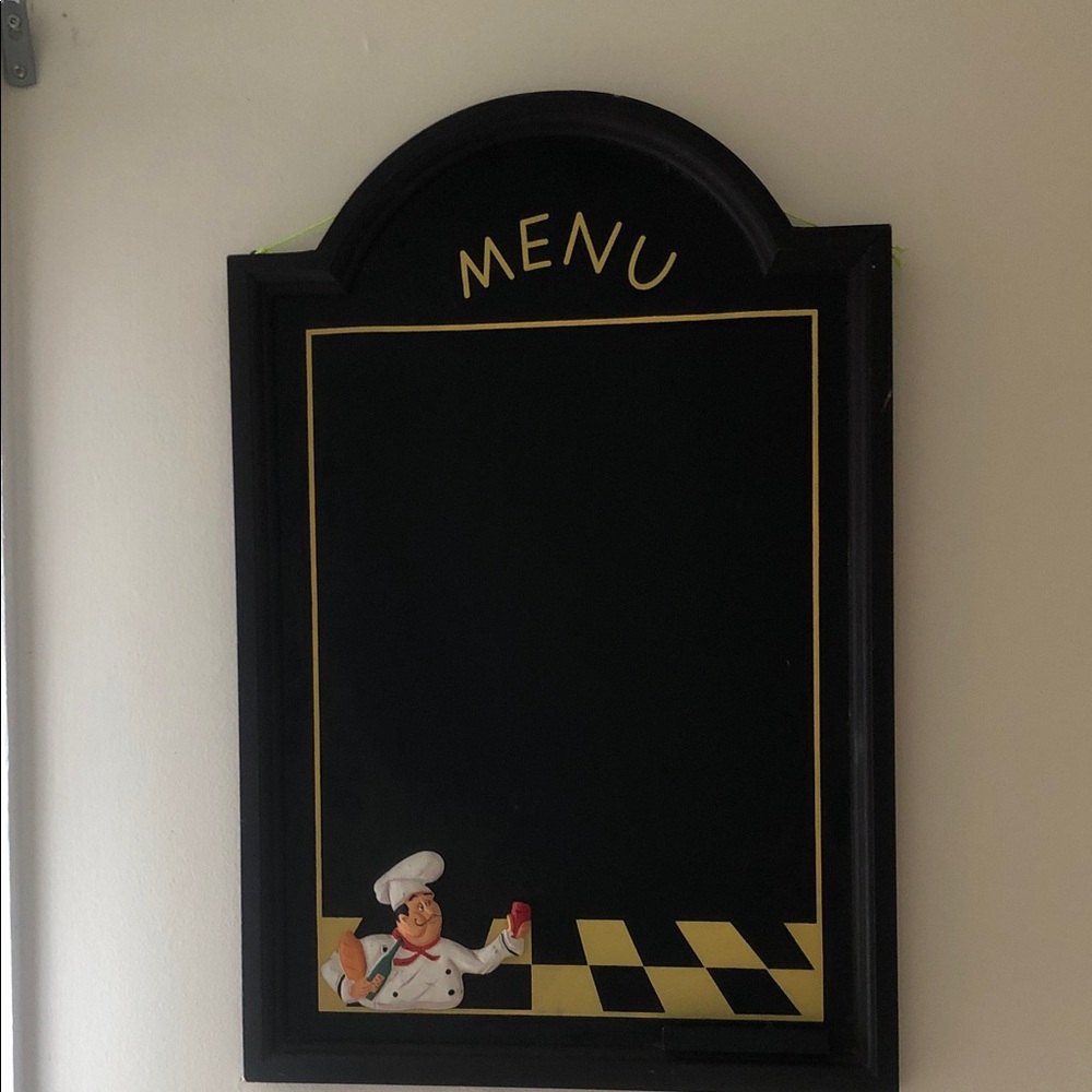 Chalkboard Menu kitchen Sign with Chef Design